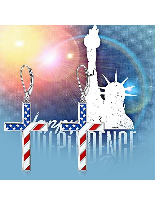 Talonior St Patricks Day Shamrock Earrings Easter Bunny Earrings for Women Sterling Silver 925 4th of JulyDangle Mothers Day Christmas Gifts