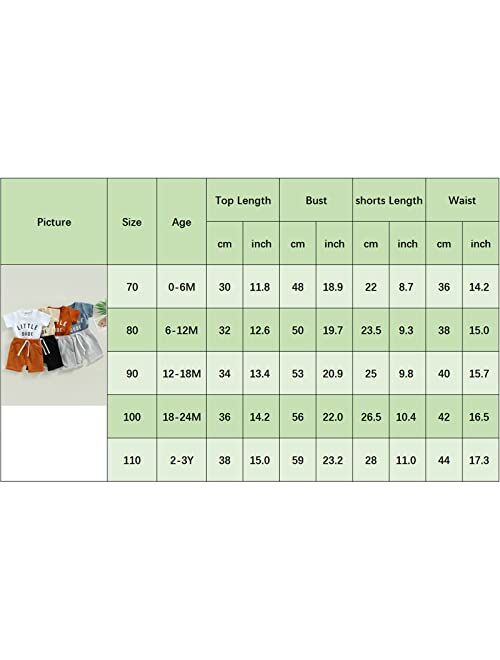 Rtnnsbbfcm Newborn Baby Boy Summer Clothes Set Short Sleeve Letter T-Shirt Top Shorts with Pockets 2Pcs Casual Outfit