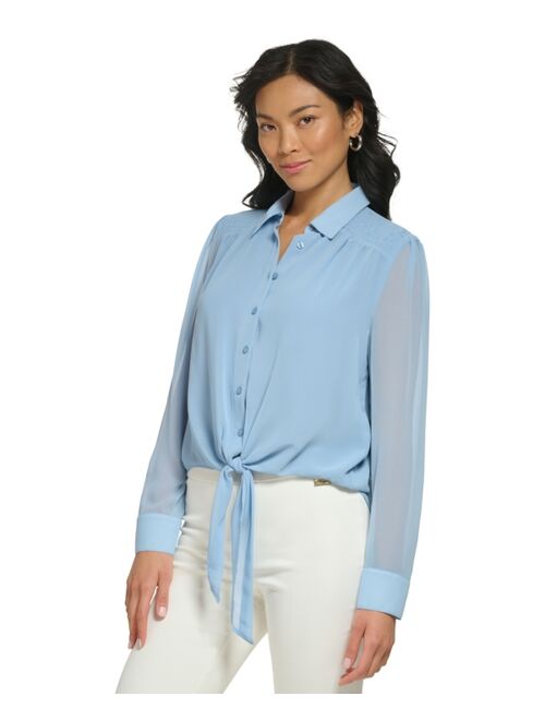 CALVIN KLEIN Women's Tie-Hem Shirt