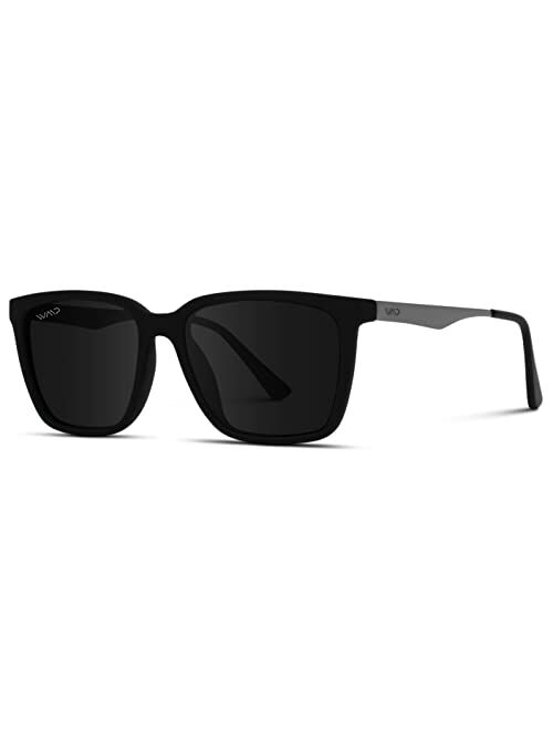 WearMe Pro WMP Eyewear Polarized Rectangular Metal Sunglasses Retro Shaped with Supreme UV400 Protection
