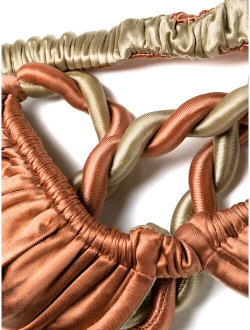 Isa Boulder stain-finish twisted-strap bikini top