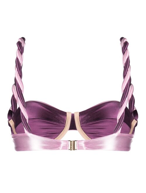 Isa Boulder Rope reversible twisted ruched bikini top