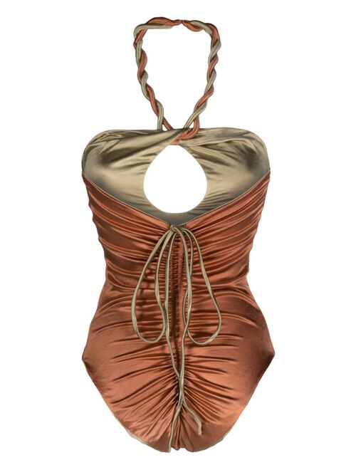 Isa Boulder reversible twist-detail swimsuit