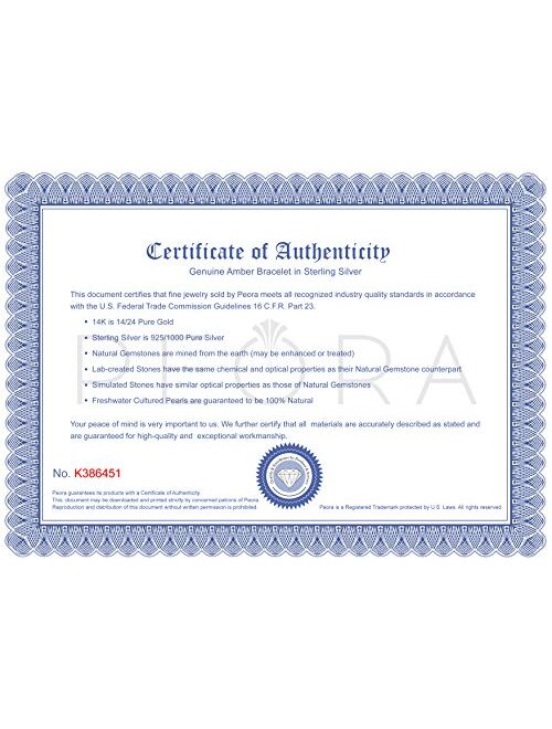 Peora Genuine Baltic Amber 3-Stone Teardrop Bolo Bracelet for Women 925 Sterling Silver, Rich Cognac Color, Adjustable Pull String, 9 inches