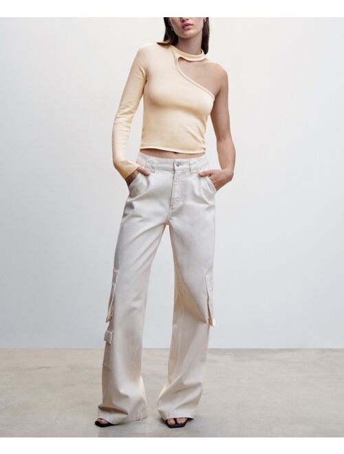 MANGO Women's Knit Asymmetric Top