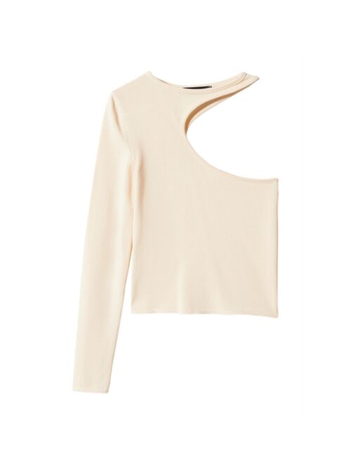 MANGO Women's Knit Asymmetric Top
