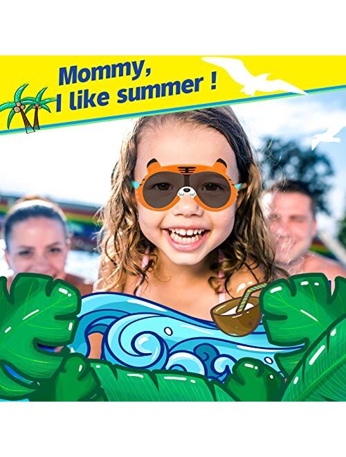 Ricawa Tiger Frame Kids Sunglasses, Polarized Toddler Sunglasses for Boys Girls Age 3-10, Flexible, UV Protection