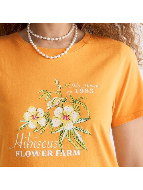 J.Crew Classic-fit hibiscus graphic T-shirt
