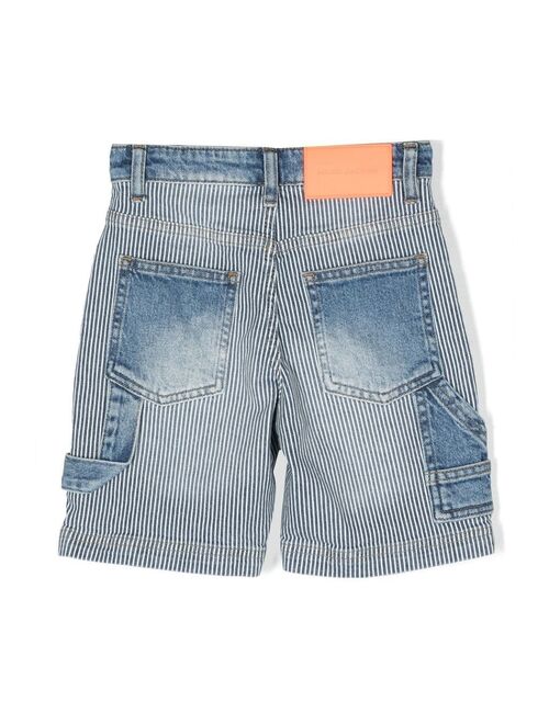 Marc Jacobs Kids stripe-pattern denim bermuda shorts