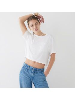 Cropped T-shirt in premium jersey