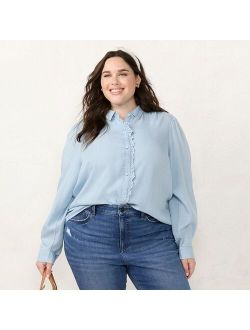 Plus Size LC Lauren Conrad Button Front Shirt