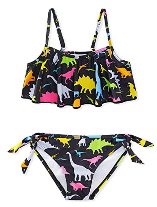 Funnycokid Girls Bathing Suits 2 Piece Swimsuit Kids Mermaid Bikini Set Swimwear 6-12 Years