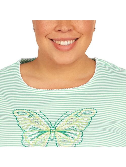 Plus Size Alfred Dunner Mini Stripe with Butterfly Top
