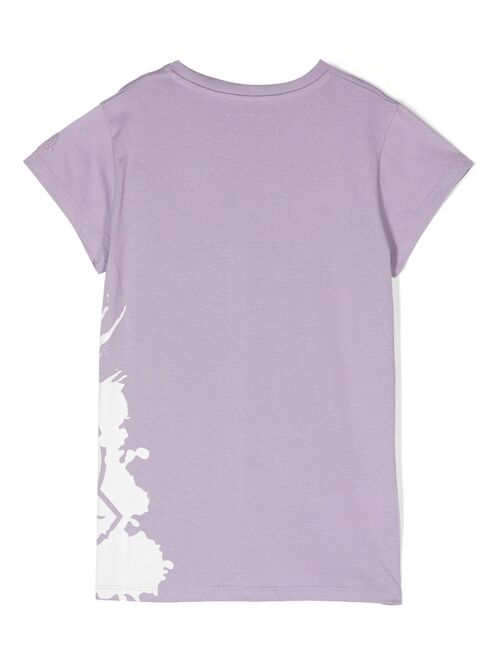 Moncler Enfant logo-print paint-splatter cotton T-shirt