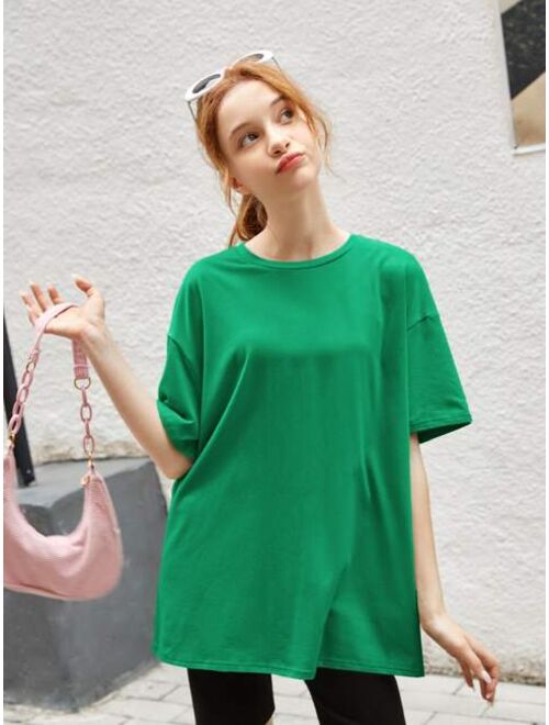 SHEIN Teen Girls Green Hlaf Sleeve T-Shirts
