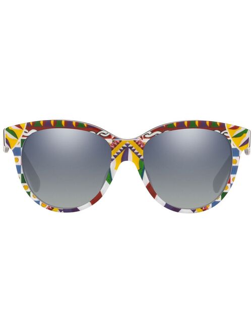 Dolce & Gabbana Eyewear Carretto print soft-round frame sunglasses