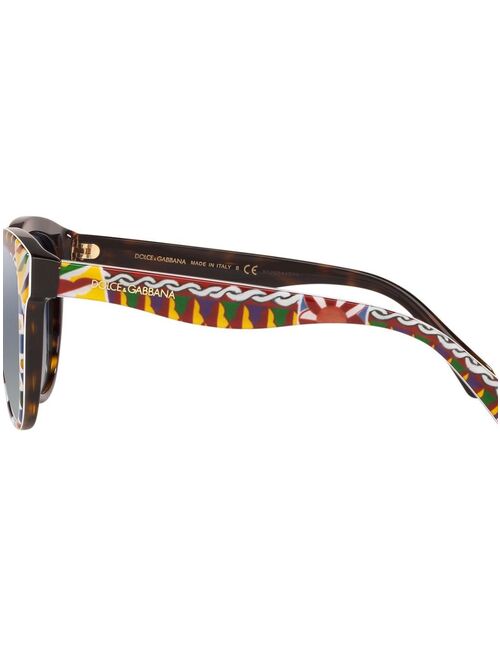 Dolce & Gabbana Eyewear Carretto print soft-round frame sunglasses