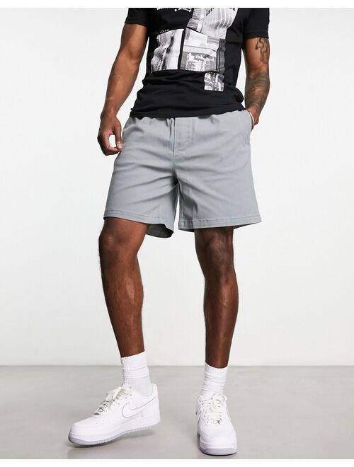 Pull&Bear pull-on shorts in dark gray