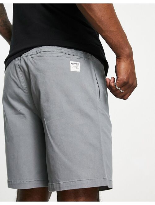 Pull&Bear pull-on shorts in dark gray