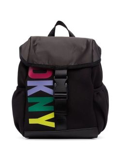 Kids logo-print foldover backpack