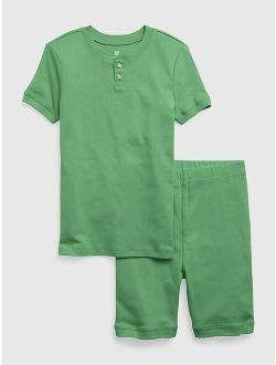 Kids 100% Organic Cotton Henley PJ Shorts Set