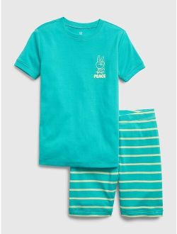 Kids 100% Organic Cotton Peace PJ Shorts Set