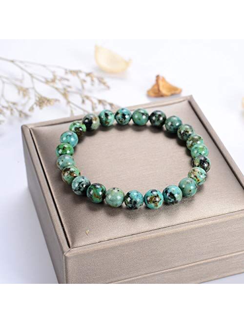 Cherry Tree Collection - Small, Medium, Large Sizes - Gemstone Beaded Bracelets For Women, Men, and Teens - 8mm Round Beads