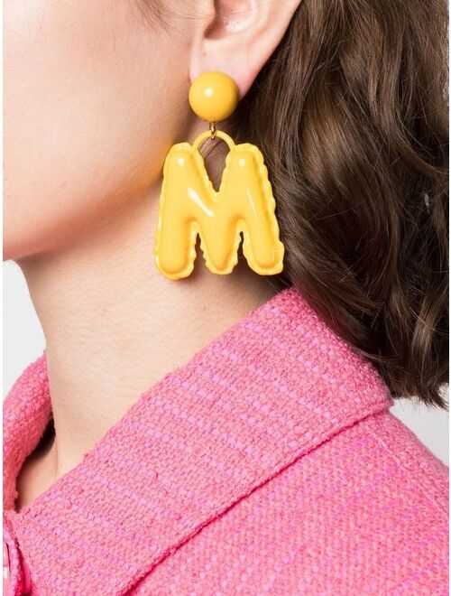 Moschino Letter drop earrings