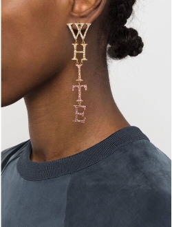 Off-White logo-engraved crystal-embellished earrings