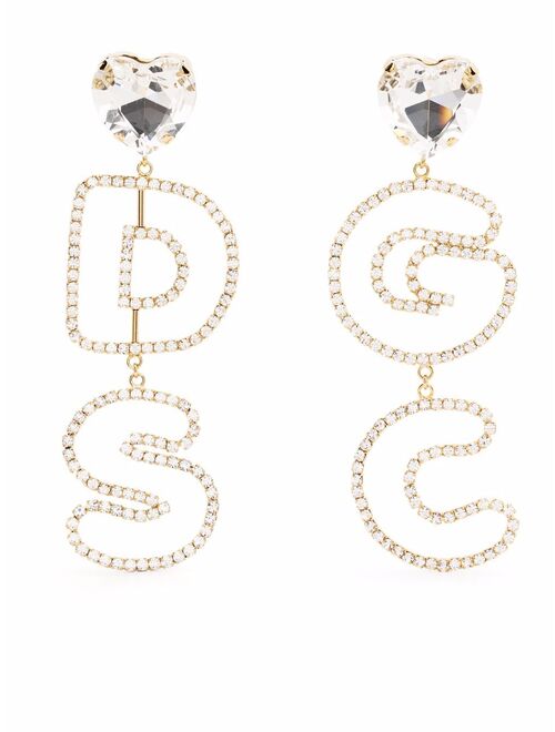 Gcds Heart Logo crystal-embellished earrings