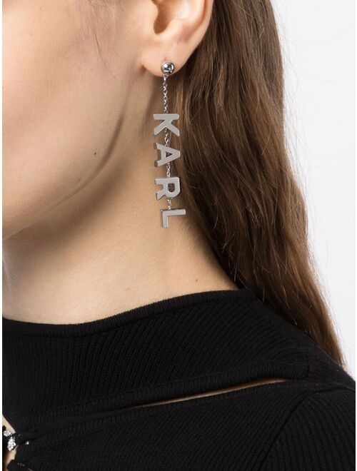 Karl Lagerfeld logo drop earrings