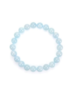 Adabele 1pc Natural Stretch Gemstone Bracelet 8mm (0.31") Bead 7" to 8.5 inch Healing Crystal Energy Quartz Chakras Jewelry Women Men Girl Birthday Gift