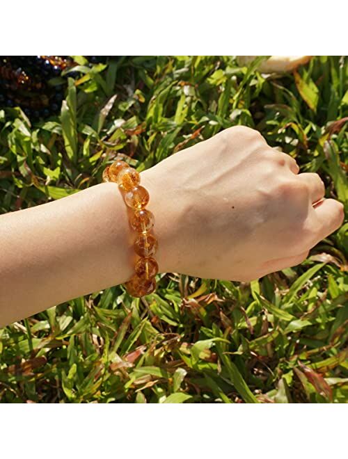 Tahlga 12MM Amethyst Bracelet for Men | Natural Third Eye & Crown Chakra Crystal | Fits for 8-8.5" Large Wrist | Emotional Healing Spiritual Gift for Talismans & Amulets 