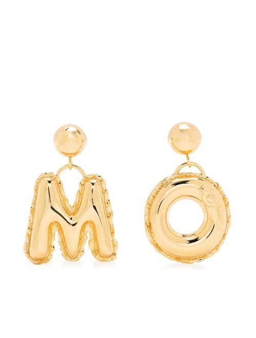Moschino MO lettering drop earrings