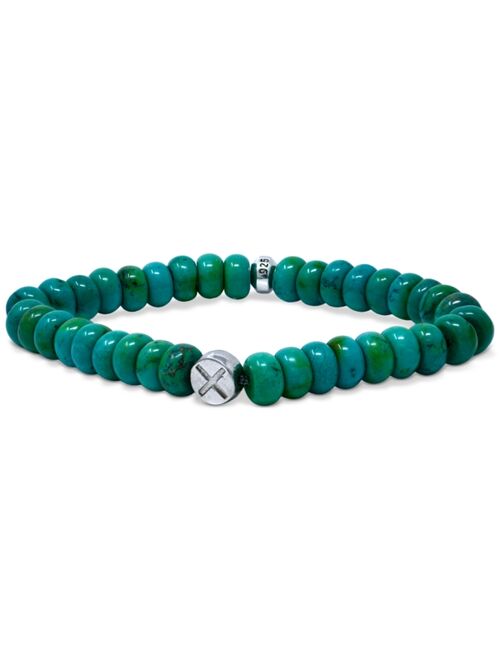 JAC + JO BY ANZIE Green Turquoise Bead Stretch Bracelet in Sterling Silver