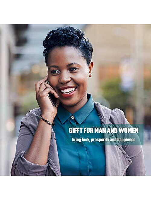 OAHERAS Triple Protection Crystal Bracelet Spiritual Healing for Men and Women - Natural Black Obsidian 8mm Stone Bead Energy Crystal Bracelet - Mens beaded bracelets - B