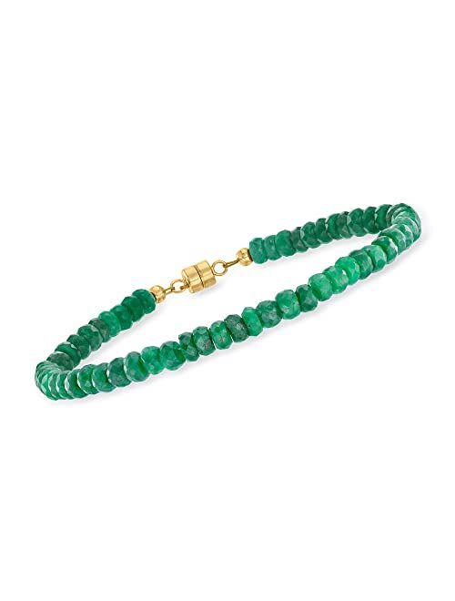 Ross-Simons Gemstone Bead Bracelet with 14kt Yellow Gold Magnetic Clasp