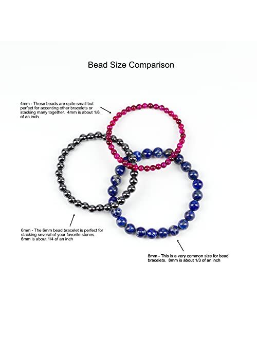 Cherry Tree Collection - Small, Medium, Large Sizes - Gemstone Beaded Bracelets For Women, Men, and Teens - 4mm Round Beads