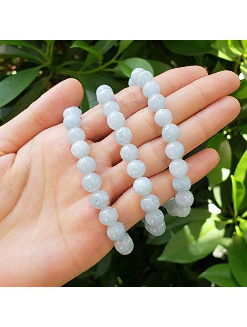 Adabele 1pc Natural Stretch Gemstone Bracelet 8mm (0.31") Bead 7 Inch to 8.5 inch Healing Crystal Energy Quartz Chakras Jewelry Women Men Girl Birthday Gift