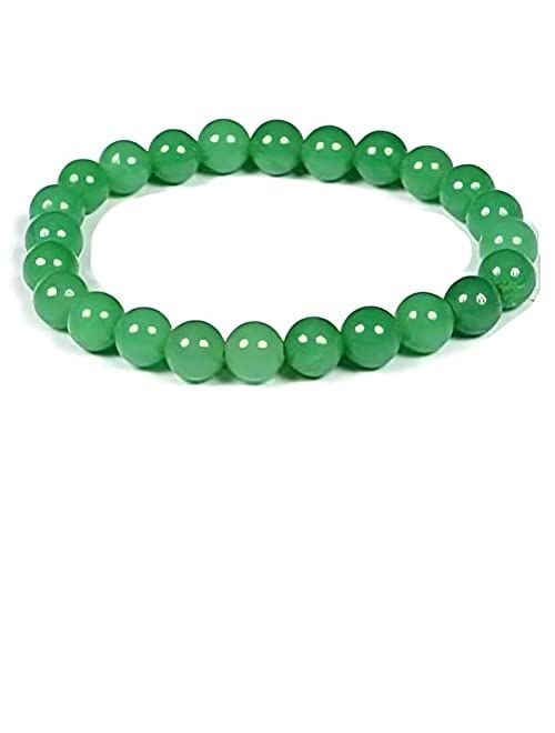 TAURISH Green Aventurine 8 mm Fashion Round Gemstone Beads Stretchable Bracelet 7.5"