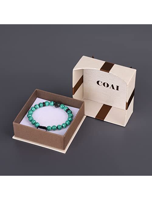 COAI Mens Womens Semi Precious Gemstone Leopard Bracelet