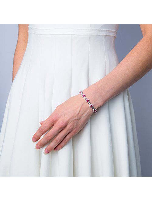 Peora Sterling Silver 6-Stone Adjustable Bracelet for Women in Various Gemstones