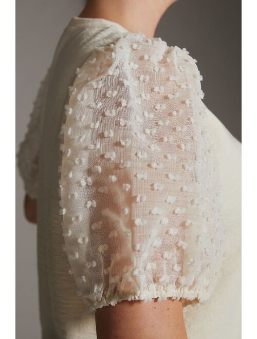 Maeve Woven Puff-Sleeve Top