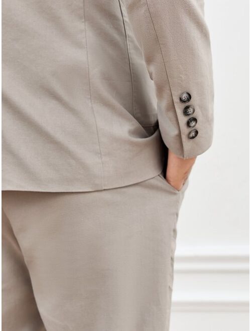 SHEIN Men 1pc Dual Pocket Single Breasted Blazer & 1pc Suit Pants