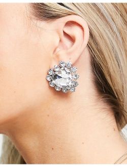 heart cluster stud earrings