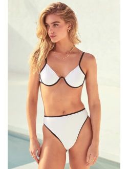 Wave Maker White and Black Underwire Bikini Top