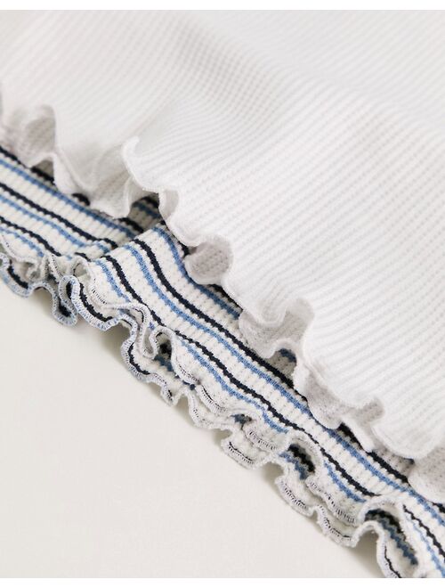 Pull&Bear 2 pack striped baby t-shirt in blue & white stripe