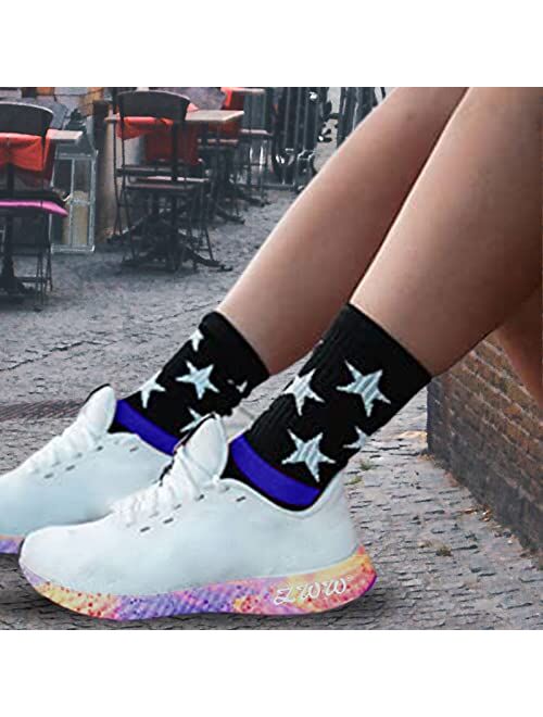 ZWW American Flag Socks For Men Or Women 4th July Middle Socks Star And Stripe Patriotic Freedom Day Gifts