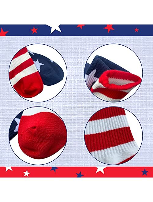 ZWW American Flag Socks For Men Or Women 4th July Middle Socks Star And Stripe Patriotic Freedom Day Gifts
