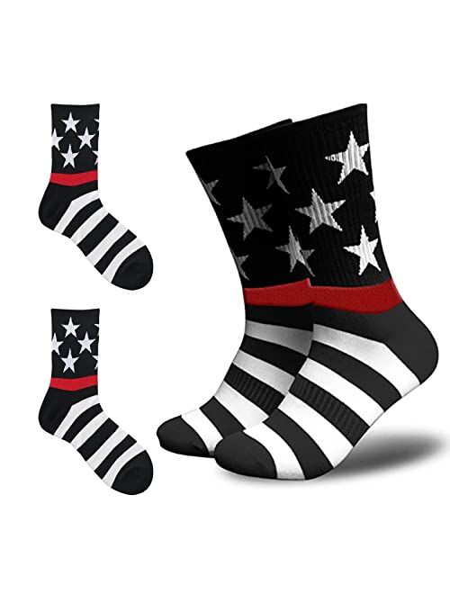 ZWW American Flag Socks For Men Or Women 4th July Middle Socks Star And Stripe Patriotic Freedom Day Gifts